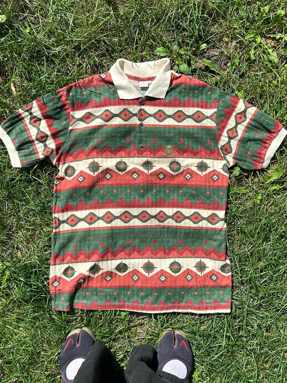 Vintage 80s Valentino patterned polo shirt
